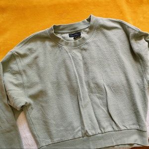 green sherpa fleece crewneck sweatshirt fall minimalist